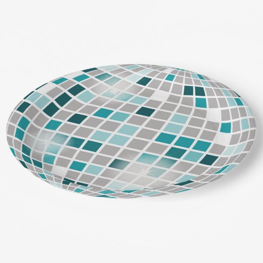 ディスコの球の誕生会の紙皿 ペーパープレート (アングル)