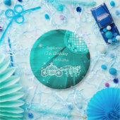 ディスコの球、プリンセスのコーチ及び馬の第17誕生日 ペーパープレート (パーティー)