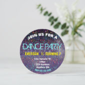 ディスコの球、70年代のディスコのダンスの誕生会 招待状 (スタンド正面)