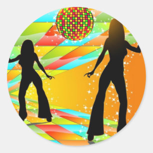 ディスコの踊り ラウンドシール