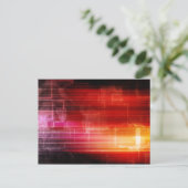 ディスコの電子音楽のテクノのパーティーの背景の芸術 インビテーションポストカード (スタンド正面)