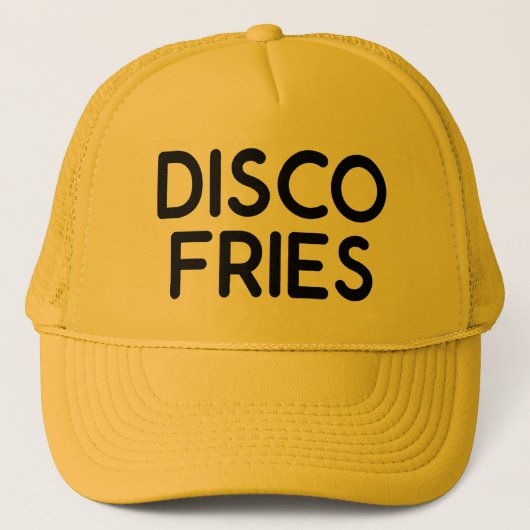 ディスコはおもしろいのスローガンのトラック運転手の帽子を揚げます キャップ (正面)