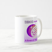 ディスコはパープルレトロで生きている コーヒーマグカップ (正面右)