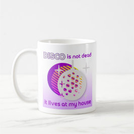 ディスコはパープルレトロで生きている コーヒーマグカップ