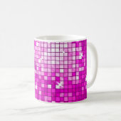 ディスコはピンクのマグをタイルを張ります コーヒーマグカップ (正面右)