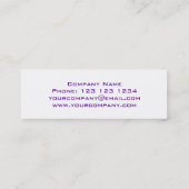 ディスコは紫色の名刺の細い白をタイルを張ります スキニー名刺 (裏面)