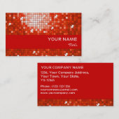 ディスコは赤い名刺の赤のストライブ柄をタイルを張ります 名刺 (正面/裏面)