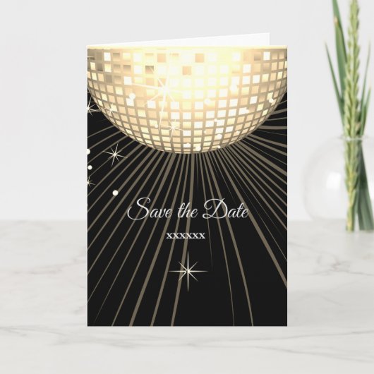 ディスコは、日付カード、サイズを救います: 標準(5" x 7") 案内状 (正面)