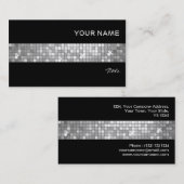 ディスコは"銀"のタイルのストライプな黒をタイルを張ります 名刺 (正面/裏面)