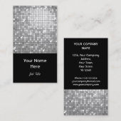 ディスコは"銀"の名刺の黒のポートレートをタイルを張ります 名刺 (正面/裏面)