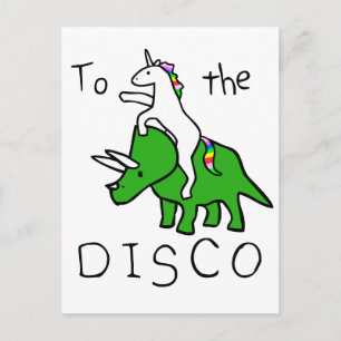 ディスコへ(Unicorn Riding Triceratops) ポストカード