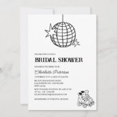 ディスコをテーマにしたブライダルシャワーでダウン&ブギー 招待状 (正面)