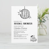 ディスコをテーマにしたブライダルシャワーでダウン&ブギー 招待状 (スタンド正面)