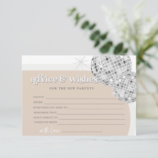 ディスコアドバイスとウィッシュ赤ちゃんシャワーゲームカード エンクロージャーカード (スタンド正面)