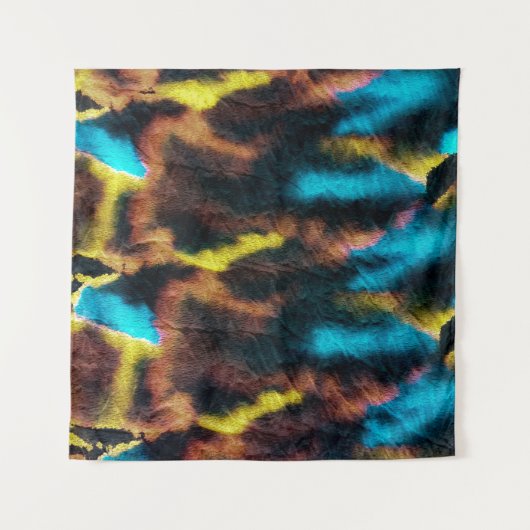 ディスコイカットパターン。カラーのダーティアートの背景。 タペストリー (正面(横))