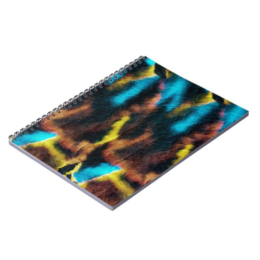 ディスコイカットパターン。カラーのダーティアートの背景 ノートブック (左側)