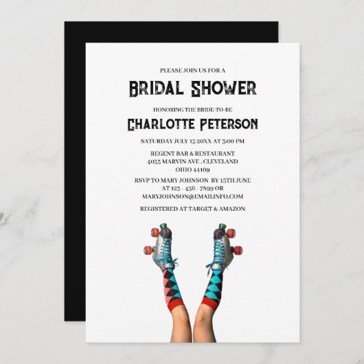 ディスコインスパイアブライダルシャワー 招待状 (正面/裏面)