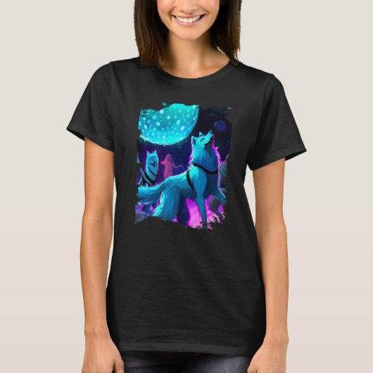 ディスコウルフ 狼 ダンス レイブ Tシャツ (正面)