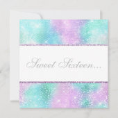 ディスコエレガントアクアグリッタースウィート16招待状 招待状 (正面)