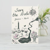 ディスコエレガントウエディングの日付を保存 招待状 (スタンド正面)