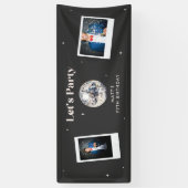 ディスコエレガントボモダンール誕生日バナー 横断幕 (縦)