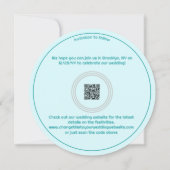 ディスコエレガントボールティール(緑がかった色)ブルーラウンド結婚ズ セーブザデート (裏面)