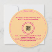 ディスコエレガントボールピンクオレンジ結婚ラウンド セーブザデート (裏面)