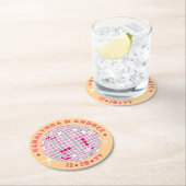 ディスコエレガントボールピンクレッドラウンド結婚ズ ラウンドペーパーコースター (インサイチュ)