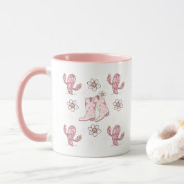 ディスコカウガールブーツとサボテンのコーヒー オーダーメイド マグカップ