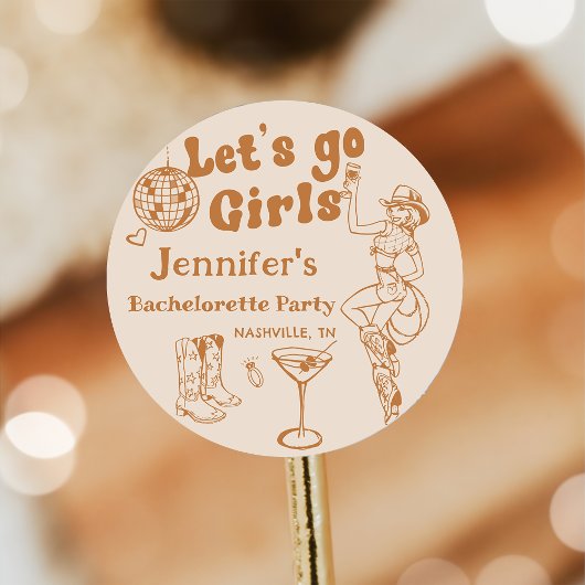 ディスコカウガールロデオバチェロレッテパーティー ラウンドシール