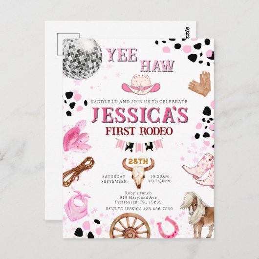 ディスコカウガールロデオ誕生日 ポストカード (正面/裏面)