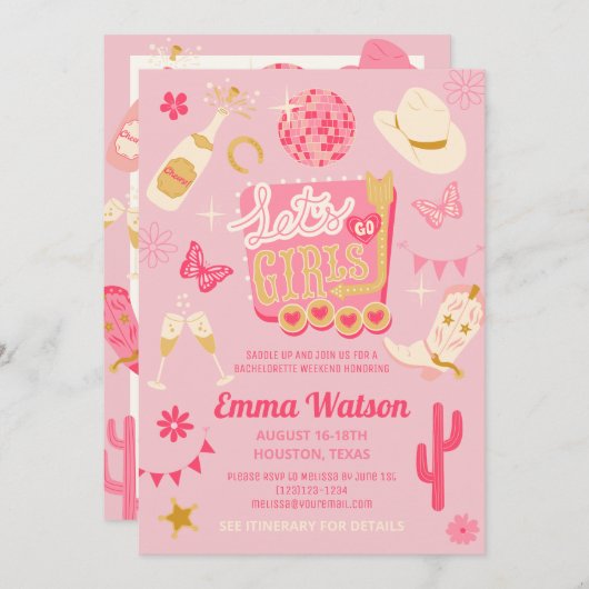 ディスコカウガール独身最後の夜 招待状 (正面/裏面)