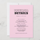 ディスコカウガール独身最後の週末予定 招待状 (裏面)