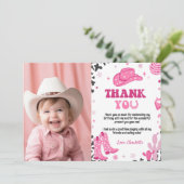 ディスコカウガール誕生日写真ありがとうカード サンキューカード (スタンド正面)