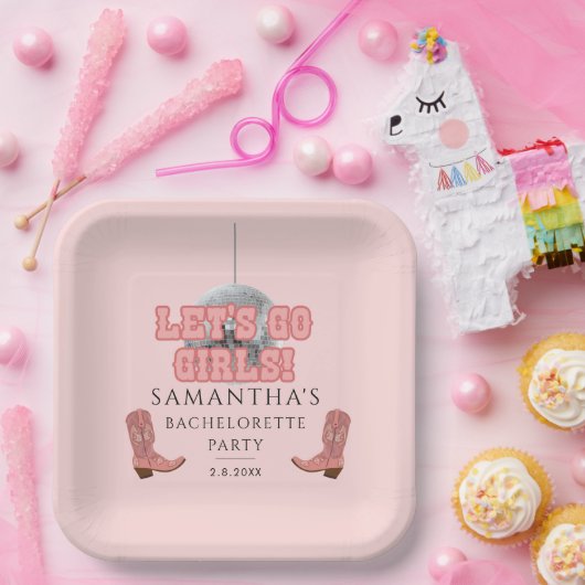 ディスコカウガール レッツゴーガールズ バチェロレッテパーティー ペーパープレート (パーティー)