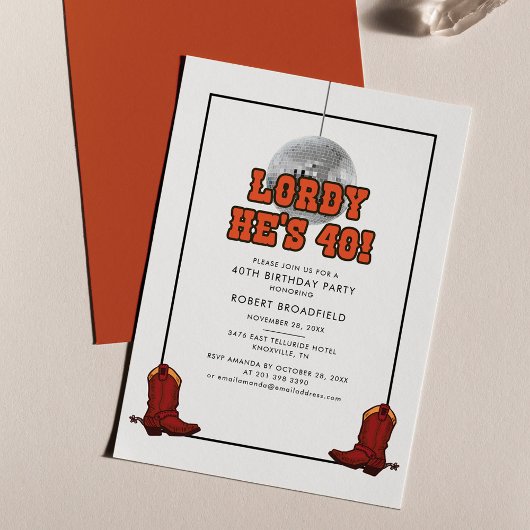 ディスコカウボーイ40th誕生日パーティー 招待状