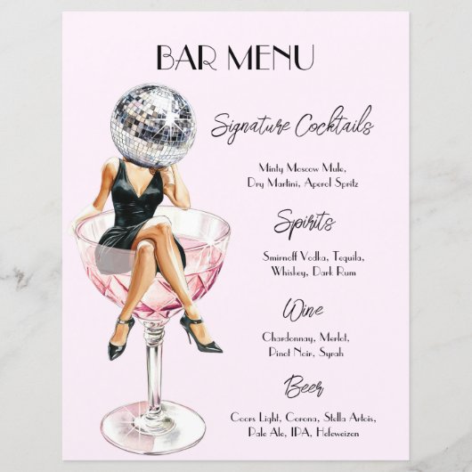 ディスコカクテルガールバーメニューカスタム (正面)