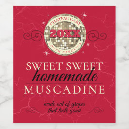 ディスコカスタムボールの色の自家製ブドウ園 ワインラベル