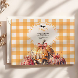 ディスコカボチャのパッチ赤ちゃんシャワーラッフルおむつ エンクロージャーカード