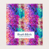 ディスコカラフルきらめくグリッター 名刺 (外部フラット)