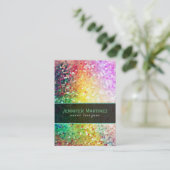 ディスコカラフルグリッター&スパークルスイエローオーバートーン 名刺 (スタンド正面)