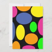 ディスコカラフルジーブ5つの誕生日パーティーを回す 招待状 (裏面)