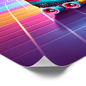 ディスコカラフルスロスおもしろい踊りスロスアート ポスター (角)