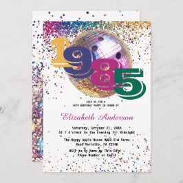 ディスコカラフルボーリングボール1985 40th Birthday 招待状
