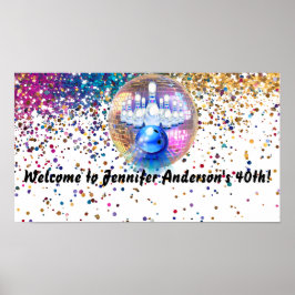ディスコカラフルボーリング1985 40th誕生日パーティー ポスター