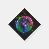 ディスコカラフルボールオンブラックパーティーナプキンス スタンダードカクテルナプキン (角)