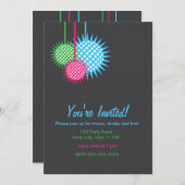 ディスコカラフルボールパーティー 招待状 (正面/裏面)