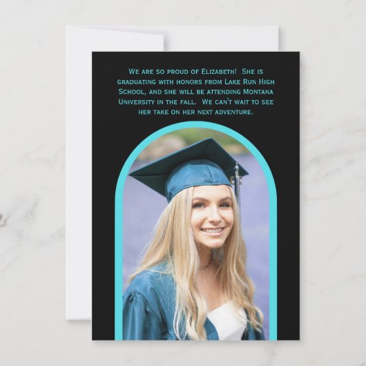 ディスコカラフルボール写真卒業パーティー 招待状 (裏面)