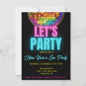 ディスコカラフルボール大晦日パーティー 招待状 (正面)