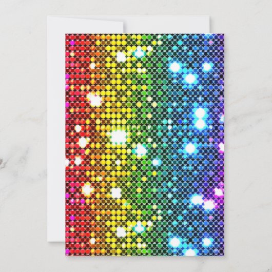 ディスコカラフル誕生日 招待状 (裏面)